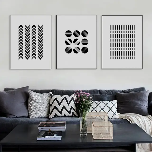 Black white modern abstract geometric shape canvas large print poster nordic modern wall art home decor Black white modern abstract geometric shape canvas large print poster nordic modern wall art home decor