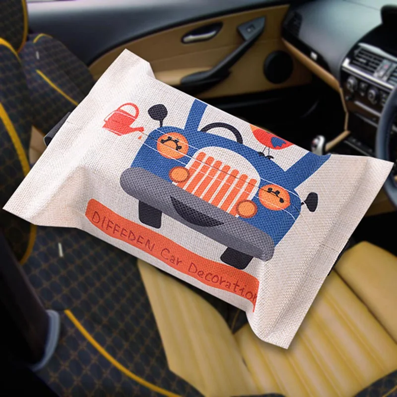 Мультяшная ткань заднего сиденья автомобиля висячая коробка для салфеток контейнер для полотенец бумажные салфетки сумка держатель Коробка Чехол