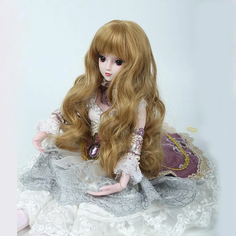 Allaosify bjd волосы 1/3 1/4 BJD Кукла Высокая температура парик девушки длинные вьющиеся парики SD BJD парик 3 цвета