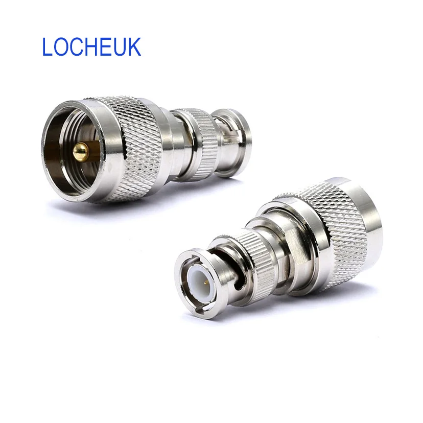 

2pcs BNC Male to UHF Male PL-259 PL259 Connector RF Coax Coaxial Adapter