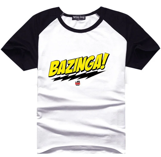 Bazinga, хлопковая Мужская футболка, Шелдон Купер, футболки, комический гик, футболка, Теория большого взрыва - Цвет: black sleeve