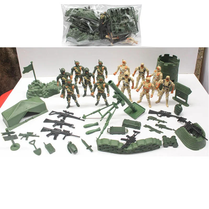 300 Pieces of Soldier Figures Military Playset for Army Sand Scene Model 