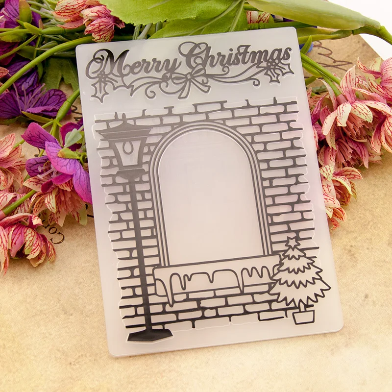  Merry Christmas Plastic Template Embossing Folder For Scrapbooking DIY Paper Card Photo Album Party - 32955561113