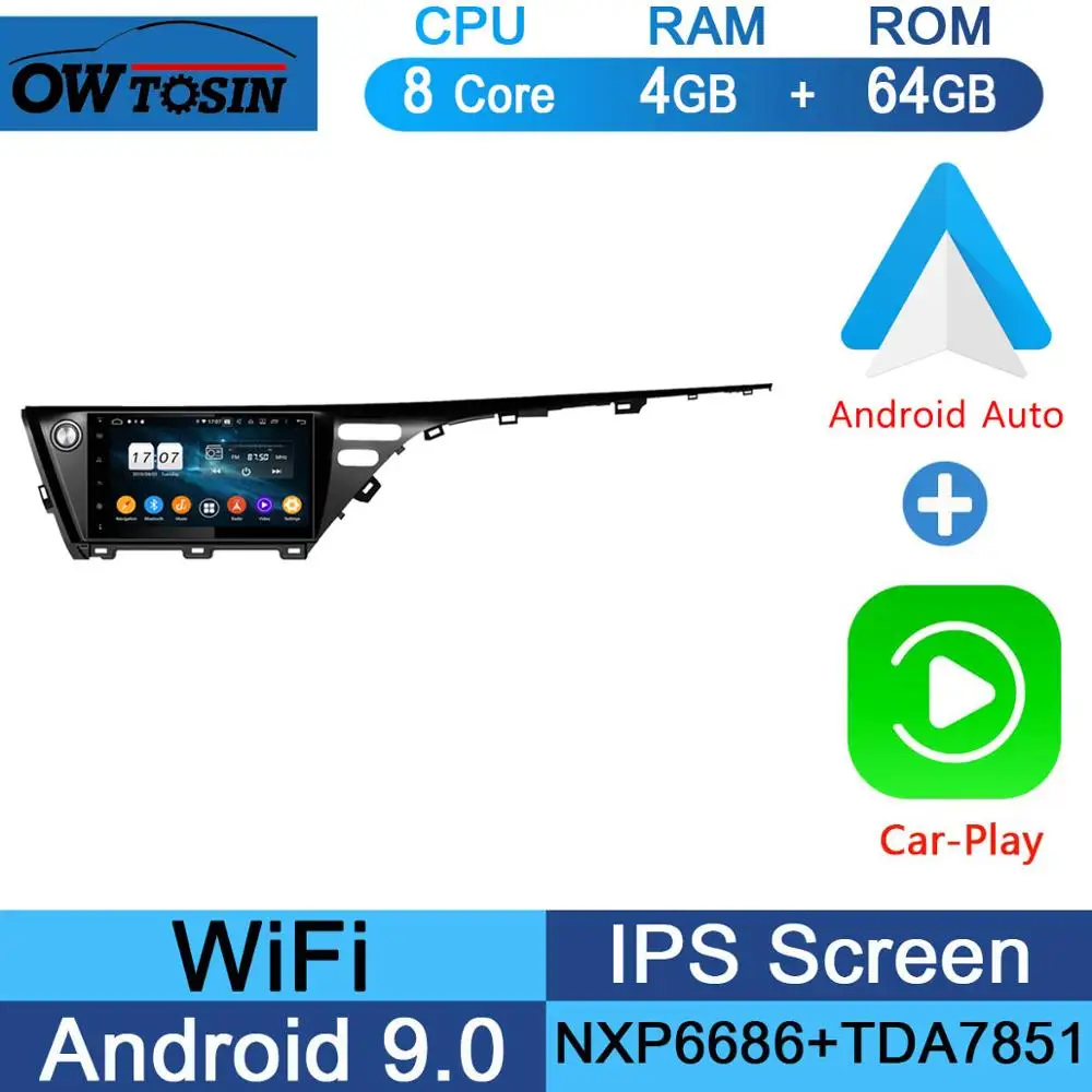 10," ips 8 ядерный 4 Гб ОЗУ 64 Гб ПЗУ Android 9,0 Автомобильный DVD Радио gps Navi для TOYOTA CAMRY DSP CarPlay Parrot BT стерео - Цвет: 64G CarPlay Android