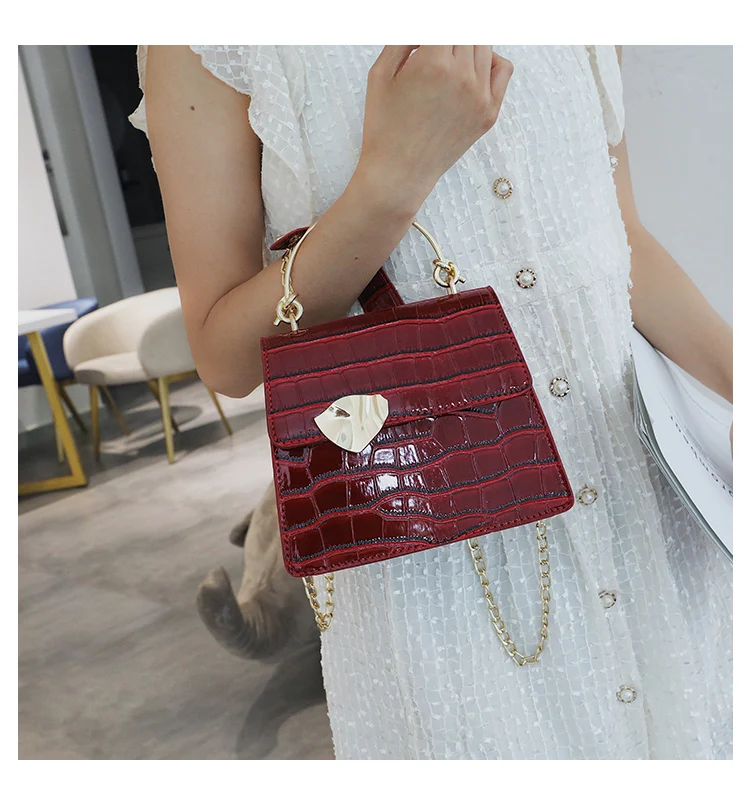Elegant Female Stone Pattern Tote bag New High Quality PU Leather Women's Designer Handbag Chain Shoulder Messenger Bag