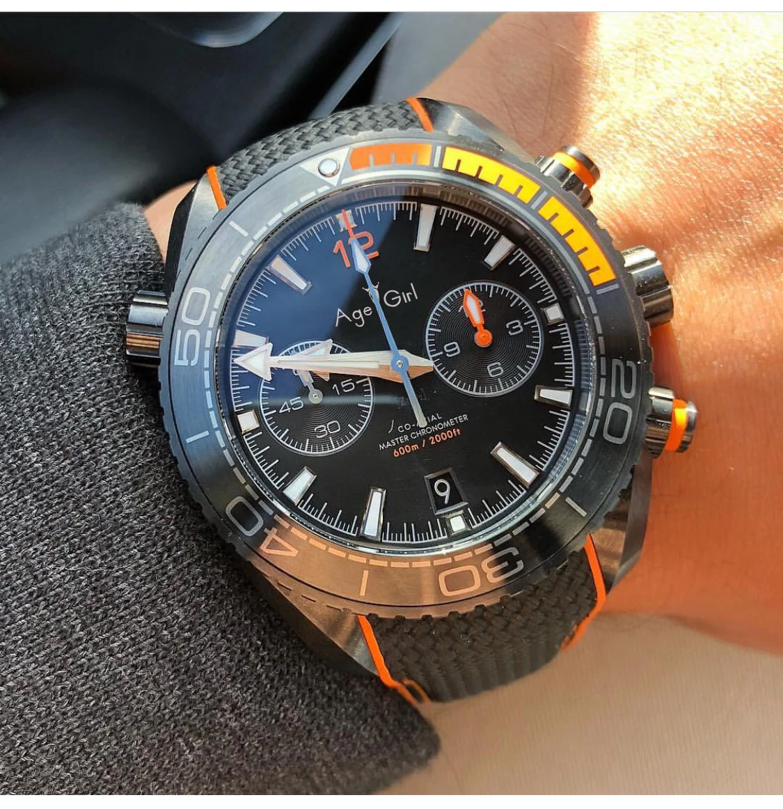 

Luxury Brand New 007 Men Professional Watch Ceramic Bezel Stainless Steel Orange Full Black Grey Chronograph Sapphire Stopwatch