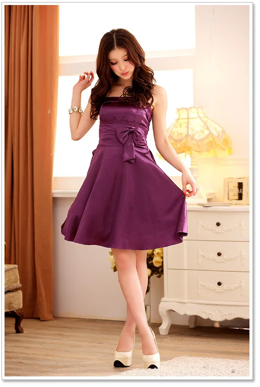 Женское короткое вечернее платье без бретелек большие размеры L ~ 3XL|bridal dress