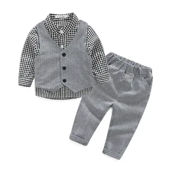 

Spring/Autumn Children Baby Boys Clothing Set 3 piece Suit Sets Baby T-shirt+pants +Suit Vest Sets Tracksuit Set