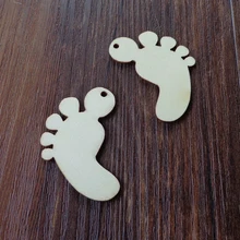 50 шт. деревянная Закладка в форме ноги ручной работы Подарочные Метки diy креативные ценники деревянные бирки с пеньковой веревкой 4,6x5,9 см