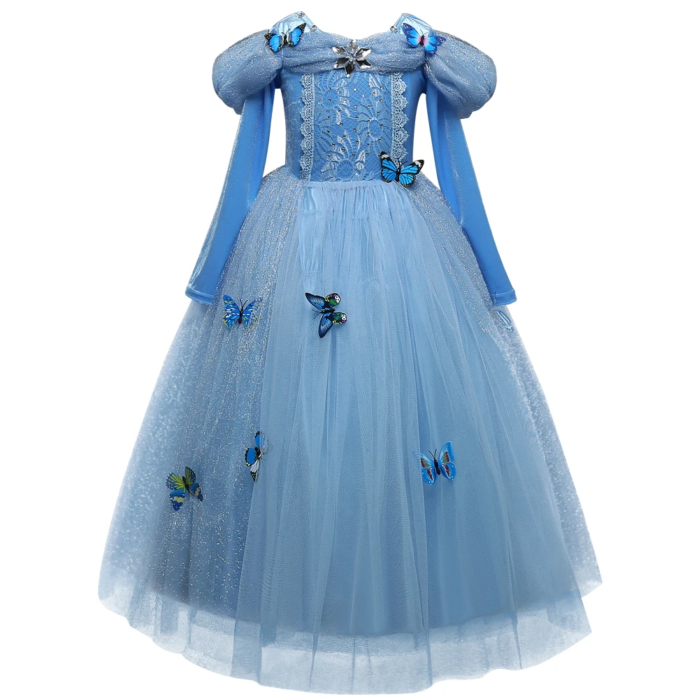 

Kids Girls Butterfly Fairy Dresses Princess Costumes for 4 5 6 8 10 Years Baby Children Fancy Party Role-play Fantasia Dress