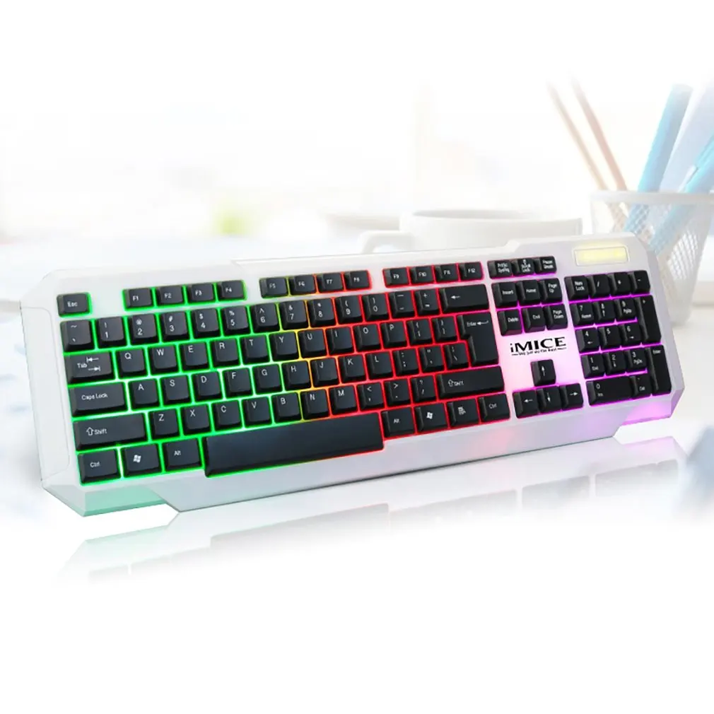 

iMice 104 Keys Gaming Keyboard Three-Color LED Backlit Waterproof Wired USB keyboard Wired Suspension Mechanical Keyboard