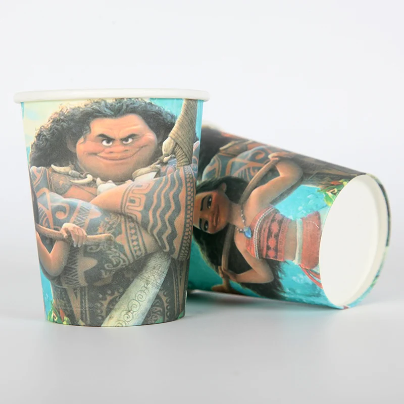 

10pcs Disney Moana Party Supplies Party Decoration Disposable Tableware One-off Paper Cups Cup Glasses