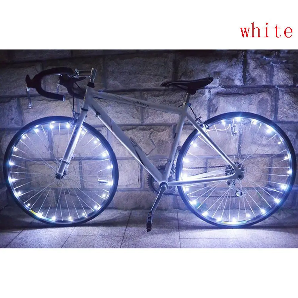 20 светодиодный велосипедный велосипед Велоспорт огни на колеса светодиодный колесо спиц светильник полосы лампы - Испускаемый цвет: White