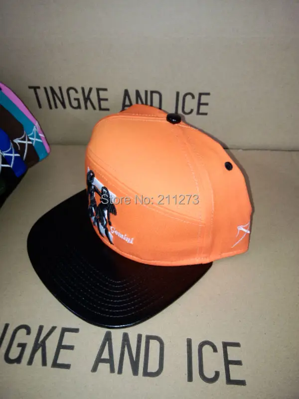 Розничная, гибридный Snapback шляпа, Orange, близнецы,, 3d вышивка, хлопок, квадратный краев, наивысшего качества класс