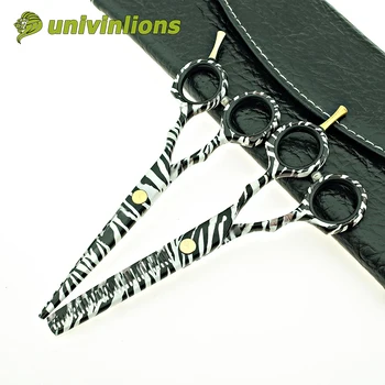 

5.5" zebra japanese hair cutting shears cut hair scissors hairdressing scissors sale 440C professional barber razor edge haircut