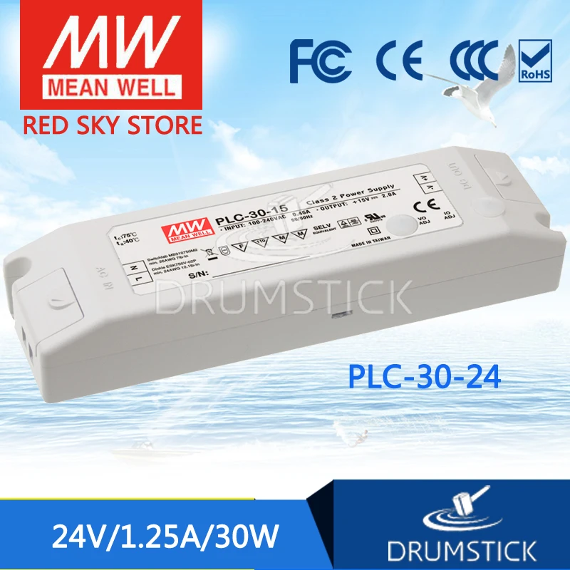 

MEAN WELL PLC-30-24 24V 1.25A meanwell PLC-30 24V 30W Single Output LED Power Supply