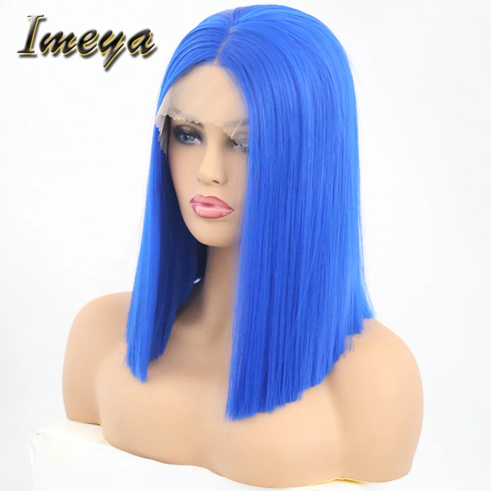 

Imeya Bob Straight Synthetic Lace Front Wigs For Women Short Hair With Natural Hairline Glueless Lace Front Wig