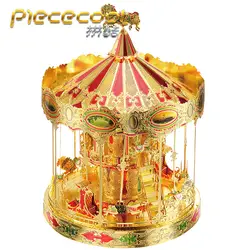 Pieccool Merry-Go-Round 3D лазерная резка DIY металлическая головоломка карусель круглая 3D металлическая головоломка образовательная подделка своими