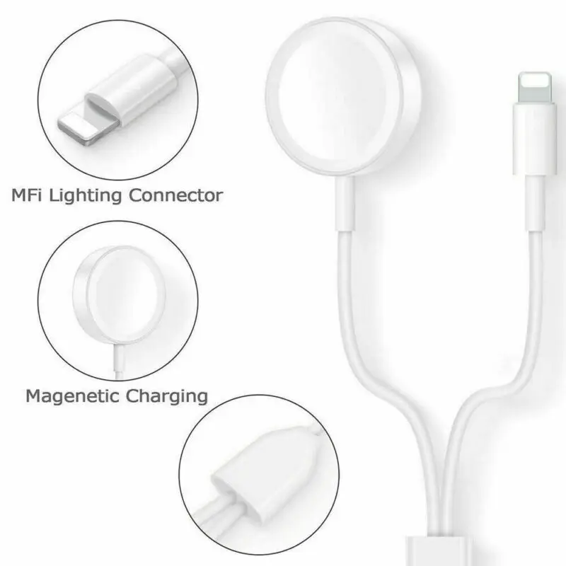 2 in 1 Wireless Charger For Apple Watch Series 1 2 3 4 USB Magnetic Charging Cable 1.2 Meter For iPhone 5 6 7 8 X/plus New