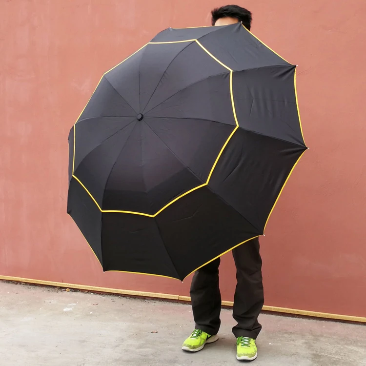 Высокое качество 130 см большой зонт для мужчин и женщин, двойной слой, ветрозащитный большой мужской женский зонт, 3 складных зонта для путешествий и улицы