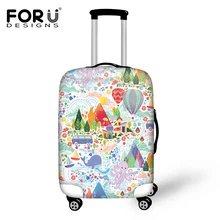 FORUDESIGNS/3D напечатанные багажные защитные чехлы эластичный пылезащитный дождевик для 18-30 дюймов багажник Чехол Дорожный чемодан на колесиках крышка