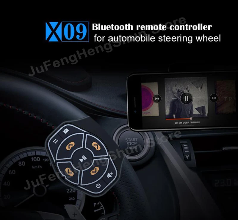 Bluetooth sem Fio de Mídia Mídia de Controle Botão de Direcção do Carro Roda de Bicicleta para Iphone de Controle Remoto Android Telefone Música Foto rc Controlador 12 remote control