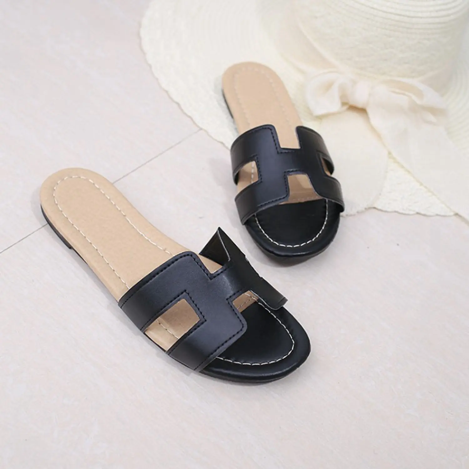 

HEBA Women shoes spring summer Fashion maturity loafer espadrilles flat sandal top air non-slip slippers portable wearproof fa