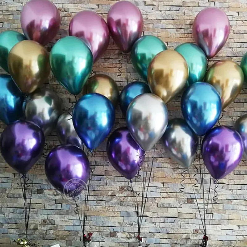 PALLONCINI METALLIZZATI STANDARD 30 CM GIALLO 100 PEZZI BIODEGRADABILI