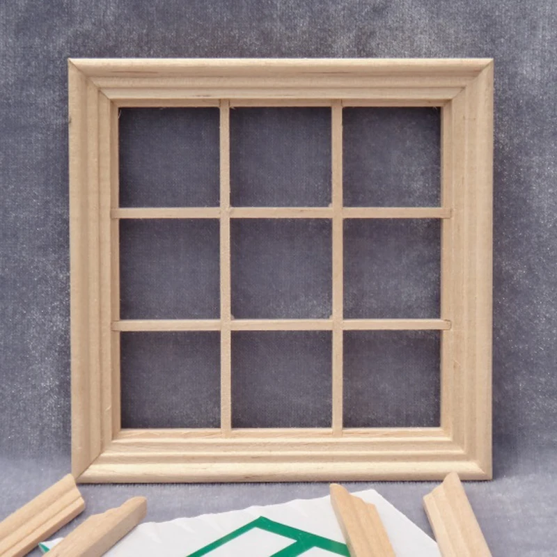 2pcs 1/12 Miniature Dollhouse Wooden Shutters DIY Window Furniture Accessory To`