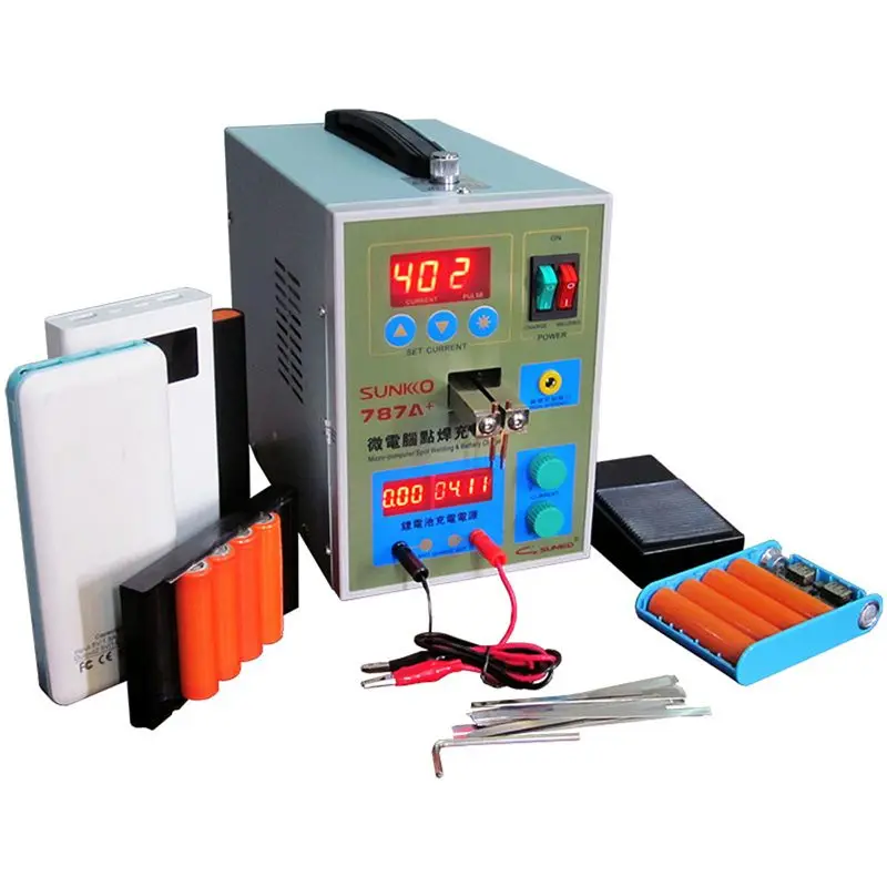 

EU220V 1.3W 787A+ LED Pulses Battery Spot Welding Machine Micro-computer 18650 Micro Welding With Nickel+Battery Clamp