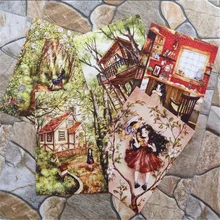 1 шт. 15*20 см милые девушки напечатаны ручная окрашенная хлопковая льняная ткань Telas шитье DIY Лоскутная ручная вышивка стеганая сумка Tecido