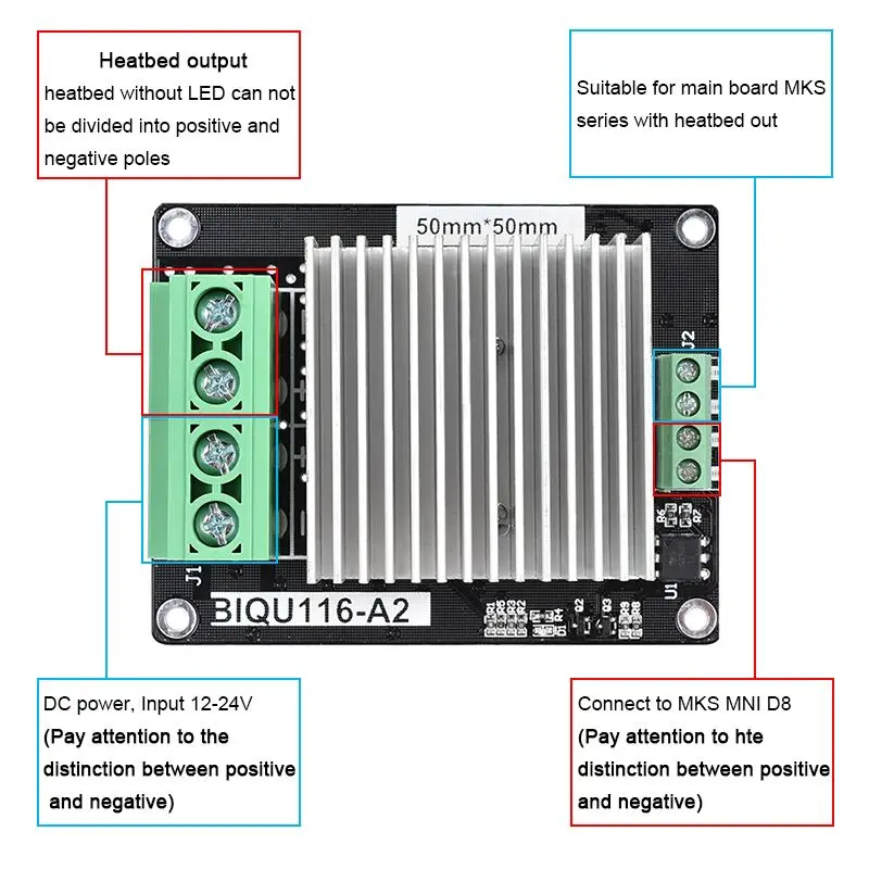 3D Printer Heating Controller MKS MOSFET for Heatbed Extruder MOS Module 30A