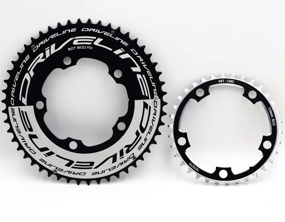 DRIVELINE CNC 50/34 52/36 дорожный велосипед TT chainring 110BCD - Цвет: 5034 110bcd