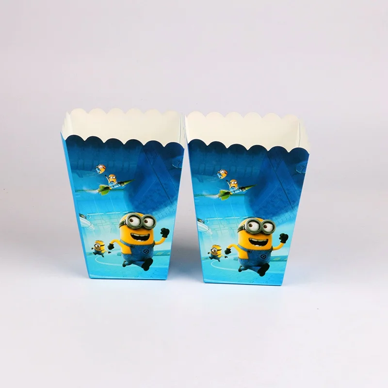 

6 pcs/lot Minions Popcorn Boxes Birthday Party Wedding Baby Shower Party Decorations Kids Event supplies