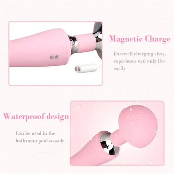 10 Speed Waterproof USB Rechargeable Dual Motor Vagina Vibrator Magic Wand G-spot Massager Clitoris stimulator Vibrador Sex toys 2