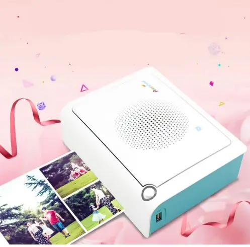 

Portable Mini Pocket Photo Printer Wireless Smartphone Color Printing Blue Print speed 50s