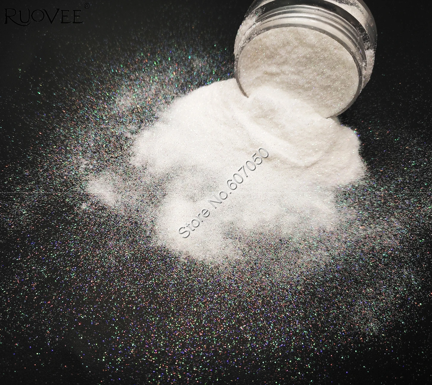 

0.1MM(1/256")Iridescent White Color with Colorful Light Tint Nail Glitter Dust Powder for DIY Facepainting Gel Art Makeup Craft