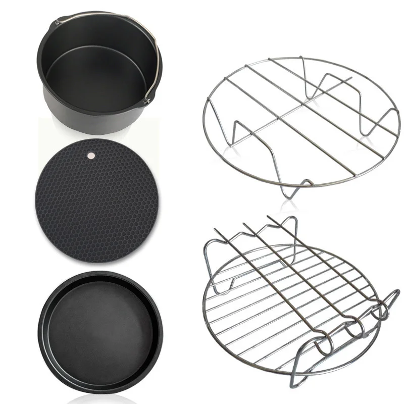 5pcs/set Fryer Pan Accessories Air fryer Pizza Plate Grill Pot Baking