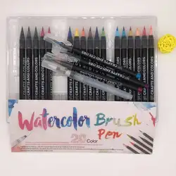 20 шт./компл. набор канцелярских принадлежностей для рисования Акварельная ручка цвет SoftHead кисть маркер товары для рукоделия для детей