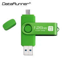 DataRunner usb 3,0, USB флеш-накопитель, двойной накопитель, OTG, флеш-накопитель, 128 ГБ, 256 ГБ, USB флешка, 8 ГБ, 16 ГБ, 32 ГБ, 64 ГБ, высокая скорость, 2 в 1, флешки