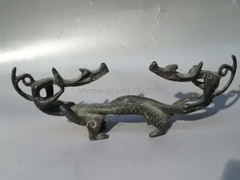 

rare China copper make two dragon pen rack