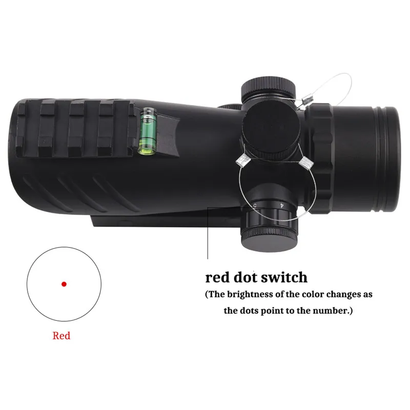 

1X30 Hunting Tactical Riflescopes Bubble Level Red Dots Optical Sight Scope Adjustable Rifle Gun Scope for 20mm rail