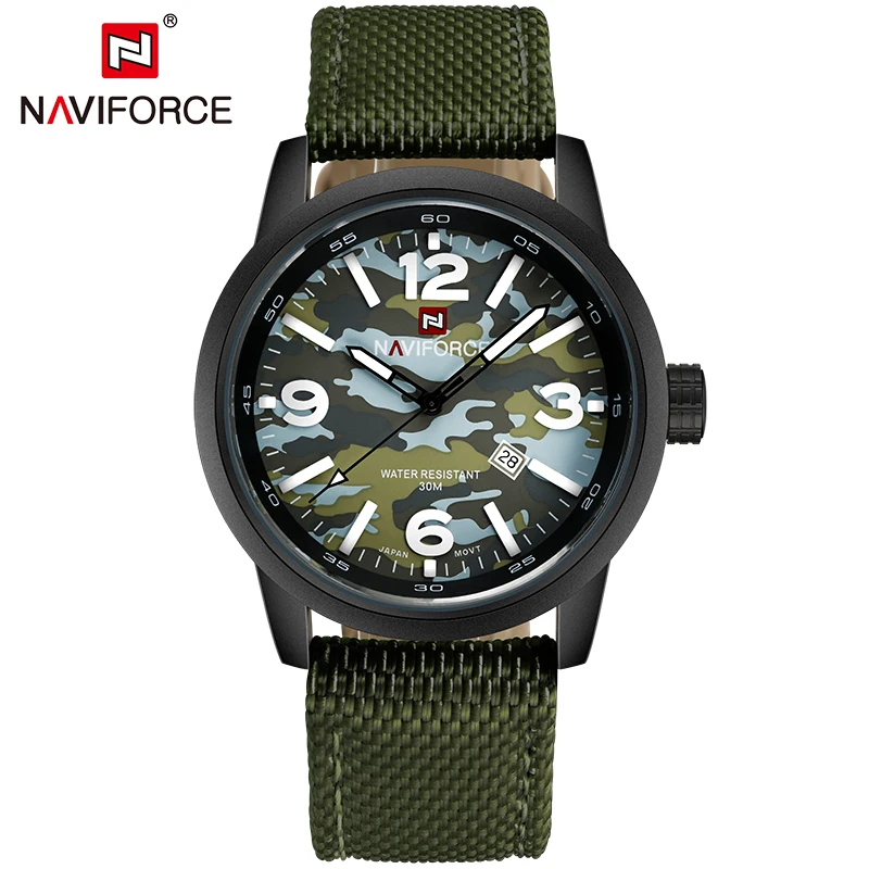 

NAVIFORCE Top Luxury Brand Camouflage Men Sport Watches Army Military Quartz Wristwatch Waterproof Male Clock Relogio Masculino