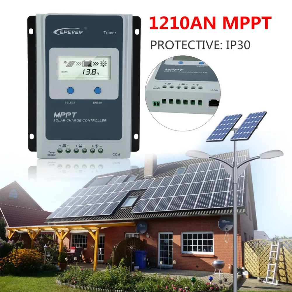 

1210AN MPPT 10A LCD Display 12 Or 24V Auto Solar Panel Solar Controller Tracer For Solar Battery Charging Solar System NEW