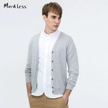 Markless Англии Стиль мужская Белье Кардиган Тонкий Тонкий Моды V-образным Вырезом Человек Свитер Твердые Тонкий Шерстяной Кардиган