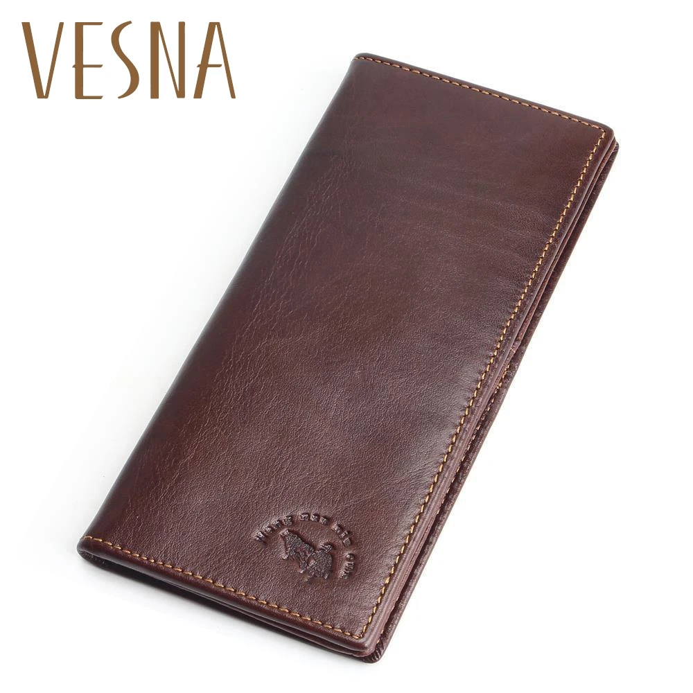 

Men Wallets Genuine Leather Top Cowhide Leather Men's Long Wallet Clutch Wrist Bag Men Card Holder Coin Purse