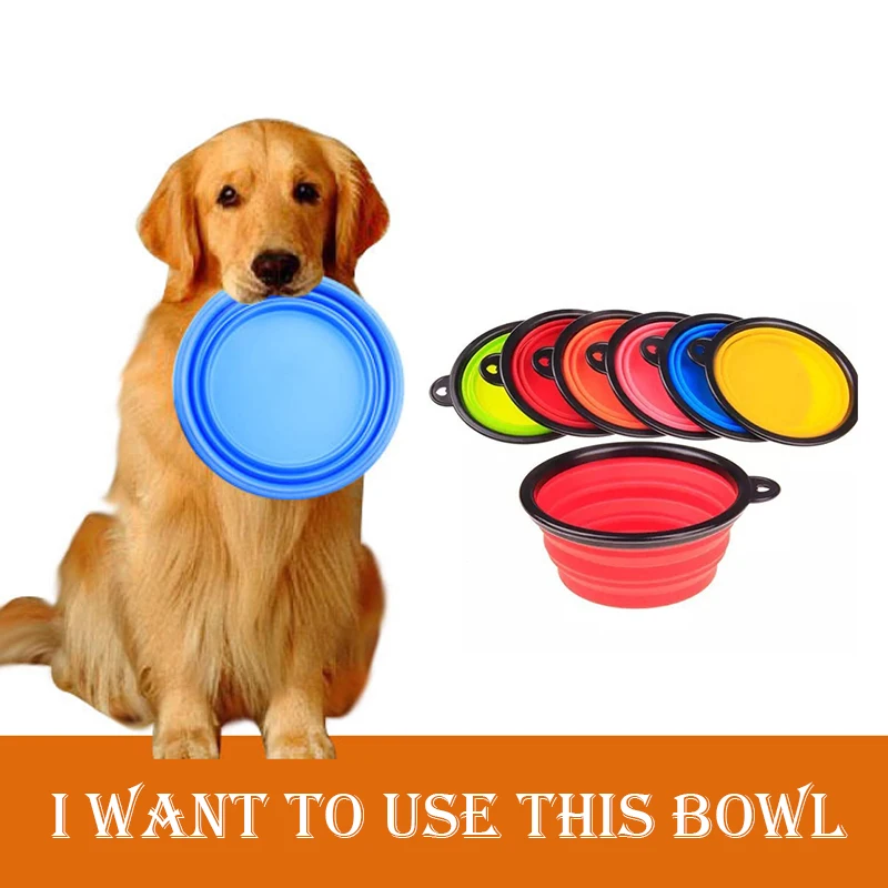 Pet Products silicone Bowl pet folding portable dog bowls wholesale for