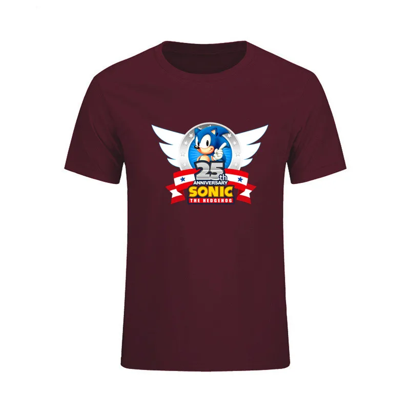 

Mens T Shirts 25th Sonic the Hedgehog Hipster Tees T-Shirts Hip Hop Mens T Shirts Anime Awesome Shirt harajuku Cool Tees Tops