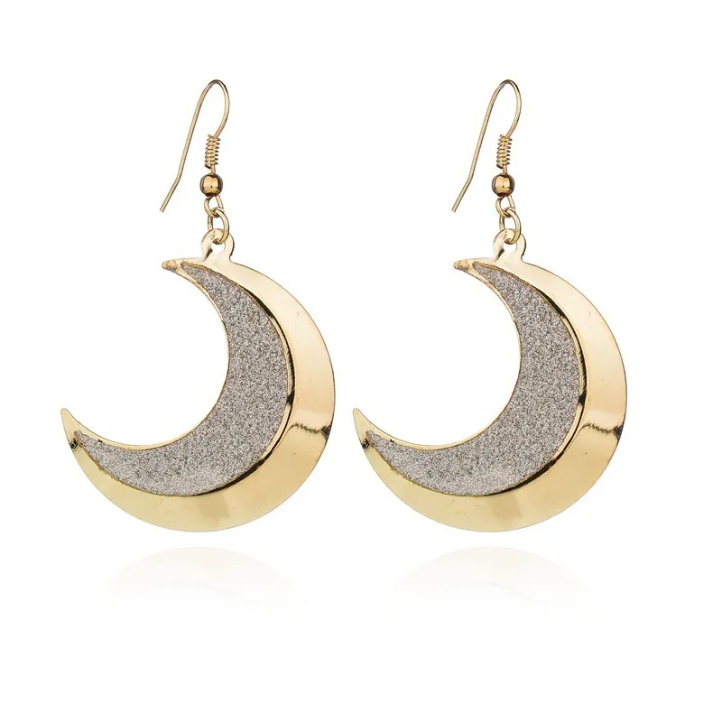 Женские Висячие серьги SUKI Блестящий Матовый Ретро стиль очаровательные с Луной