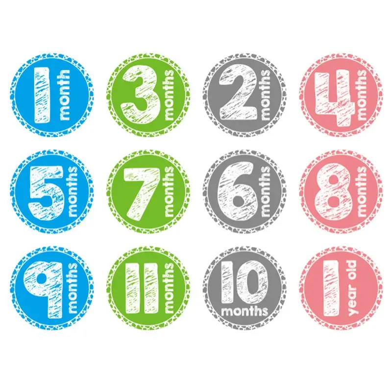 1 Set Baby Month Sticker Photography Blanket Infant Photo Memorial Blankets Stickers Newborn Photos Props